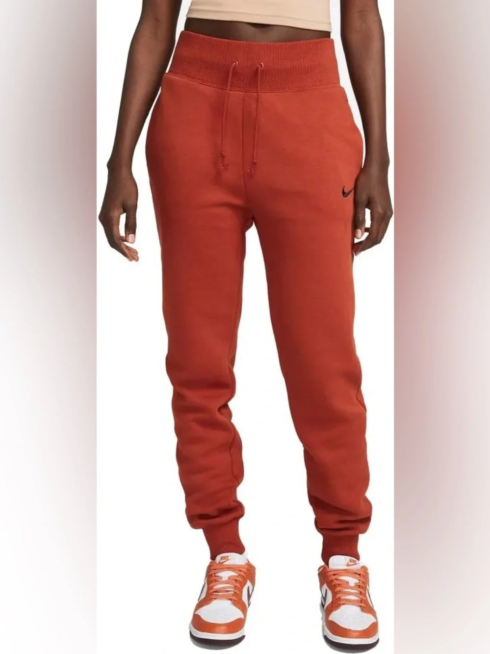 Nike Phoenix Fleece Women's High-Waisted Oversized Sweatpants Rugged Orange